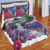 Collections Etc Vibrant Floral Waterfall Scalloped Edge Quilt - 2 of 3