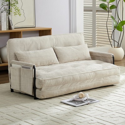 Muti-Functional Folding Loveseat Sofa Bed Floor Sofa Bed,Lazy Sofa with Pillows,6 Position Adjustable Backrest