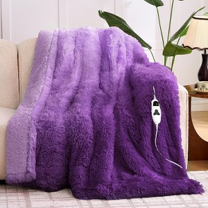 Inhand Heated Blanket Electric Throw - 50"x60" Gradient Flannel Heating Blanket Throw Auto-Off 10 Heat Level Over-Heat Protection - 1 of 4