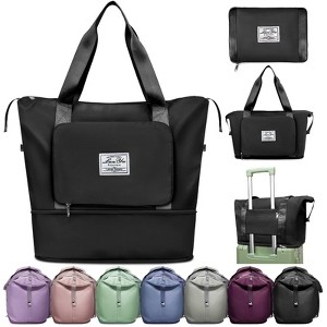 Large Capacity Folding Travel Bag,Expansion Travel Duffel Bag with Dry and Wet Separation Portable Travel Duffel Bag - 1 of 4