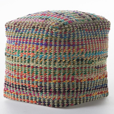 Christopher Knight Home Madrid Pouf Sage: Bohemian Style, Cotton Upholstery, No Assembly, 250lb Capacity