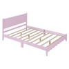 Full/Queen Size Wood Platform Bed, Retro Style Bed with Rectangular Headboard and Shelf, 4Q -ModernLuxe - 4 of 4