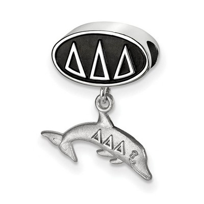 Black Bow Jewelry Sterling Silver Delta Delta Delta Greek Life Bracelet Bead Charm