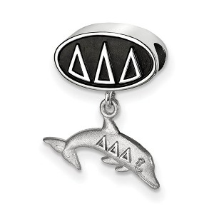 Black Bow Jewelry Sterling Silver Delta Delta Delta Greek Life Bracelet Bead Charm - 1 of 3