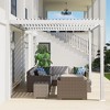 Aoodor 13 x 10 ft. Outdoor Aluminum Wall Mounted Louvered Pergola Waterproof Gazebo Sun Shade Shelter with 2 Adjustable Rainproof Panels - 3 of 4
