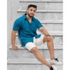 HAPPY BAY Men's Short Sleeve Button Down Solid Beach Vacation Shirts Summer Casual Camp Collared Shirt Business Work Shirts - 4 of 4