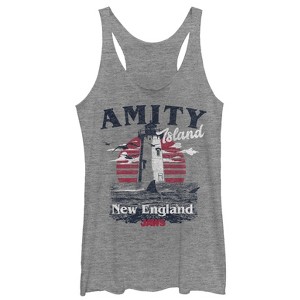 Women's Jaws Amity Island Tourist Lighthouse Racerback Tank Top - 1 of 3