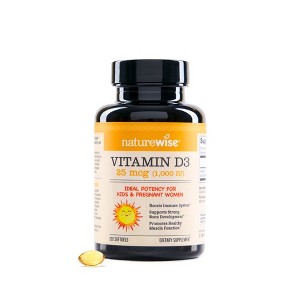 NatureWise Vitamin D3 - Naturally-Sourced Vitamin D3 Supplement - Non-GMO, in Organic Extra Virgin Olive Oil - 1 of 4