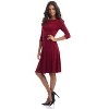 REKUCCI Women's Flippy Fit and Flare Dress with 3/4 Sleeves – Stylish Knee-Length Everyday Dress - 2 of 4