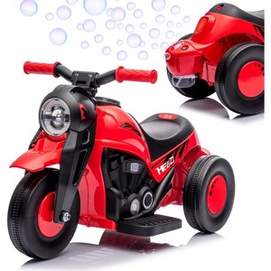 Ride-On Bubble Motorcycle for Kids, 6V Electric 3-Wheel Toy with Light, Music & Bubble Maker - 1 of 4
