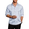 COOFANDY Men's Silk Satin Jacquard Long Sleeve Floral Button Up Shirts - 3 of 4