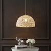 JONATHAN Y Campana Bohemian Modern Woven Rope/Iron LED Pendant - 3 of 4
