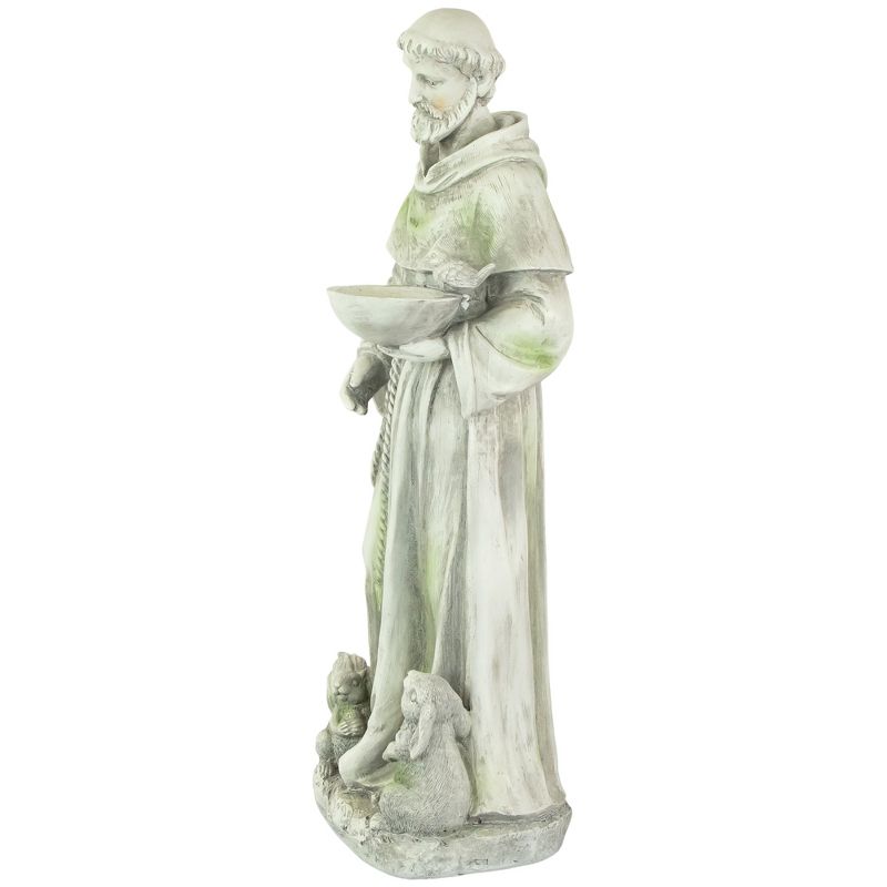 Northlight 23.5" Saint Francis of Assisi Bird Feeder Outdoor Patio Garden Statue - Gray, 4 of 6