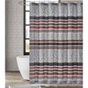 London Fog Warren Striped Shower Curtain Black/Gray : Microfiber, Machine Washable, Non-Slip Backing - 3 of 4