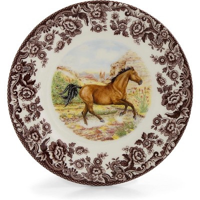 Spode Woodland 8” Salad Plate, Horses Motifs, Perfect for Thanksgiving and Other Special Occasions, Made in England from Fine Earthenware