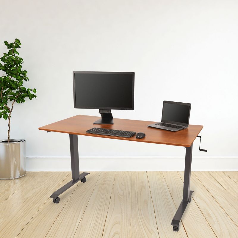 Stand Up Desk Store Crank Adjustable Height Rolling Standing Desk, 2 of 3