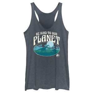 Women's Jurassic World Be Kind to Our Planet Racerback Tank Top - 1 of 4