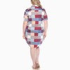 Plus Size Short Sleeve Plaid Button-Down Shirt Dress -White Mark - 3 of 4