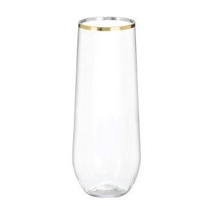 Unique Bargains Elegant Stemless Lightweight Champagne Flutes Glasses - 1 of 4