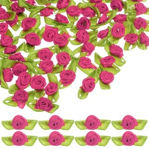 Unique Bargains Mini Ribbon Roses Fabric for Crafts Wedding 200 Pcs - 1 of 4