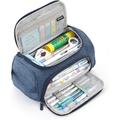 Fmeida Big Capacity Pencil Case High Large Storage Pouch Marker Pen Case Travel Simple Stationery Bag School College Office Organizer