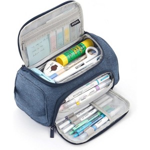 Fmeida Big Capacity Pencil Case High Large Storage Pouch Marker Pen Case Travel Simple Stationery Bag School College Office Organizer - 1 of 4