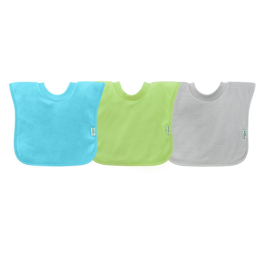 Photos - Other for feeding green sprouts 3pk Stay-Dry Pull-over Toddler Bib - Aqua Set