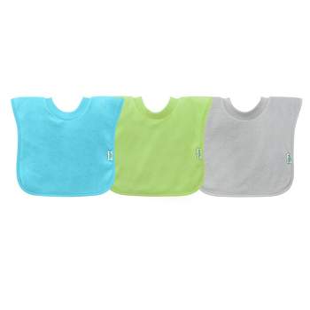 green sprouts 3pk Stay-Dry Pull-over Toddler Bib - Aqua Set