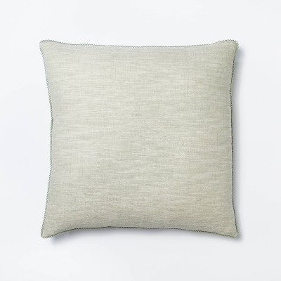 Oversized Chambray Square Throw Pillow with Lace Trim Sage - Threshold™ designed with Studio McGee