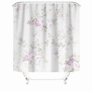 Shallow Flowers Shower Curtains for Bathroom Waterproof Fabric Bath Curtain Durable Soft Stylish Bathroom Decor 72x72 Inch - 1 of 1