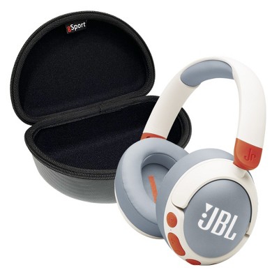 JBL Junior 470 Kid Safe On Ear Wireless Noise Cancelling Headphone Bundle with gSport Case (White)