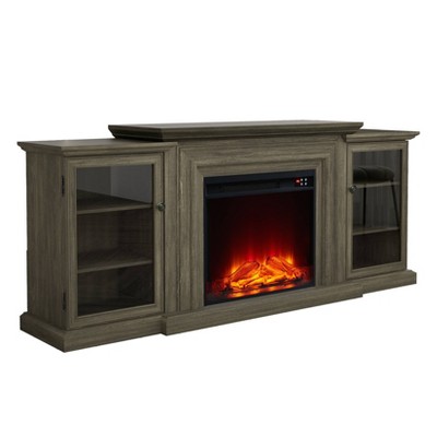 Festivo 71" Brown Farmhouse TV Stand with Electric Fireplace