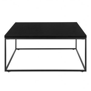 HomeRoots 35" Black Wood And Metal Square Frame Coffee Table : Target