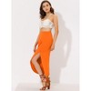 Allegra K Women's Split Ruched High Waist Summer Beach Maxi Skirts - 3 of 4