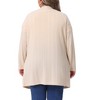 Women's Plus Size V-Neck Long Sleeve Pocket Ribbed Knit Loose Button Up Casual Cardigan - Agnes Orinda - 4 of 4