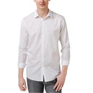 I.N.C International Concepts Mens Non-Iron Faded Slash Button Up Shirt, White, XX-Large - 1 of 1