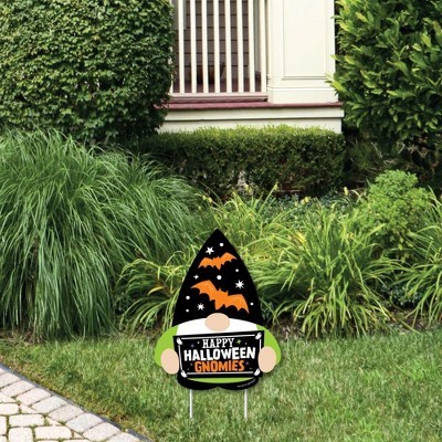 Big Dot of Happiness Halloween Gnomes - Outdoor Lawn Sign - Spooky Fall Party Yard Sign - 1 Piece