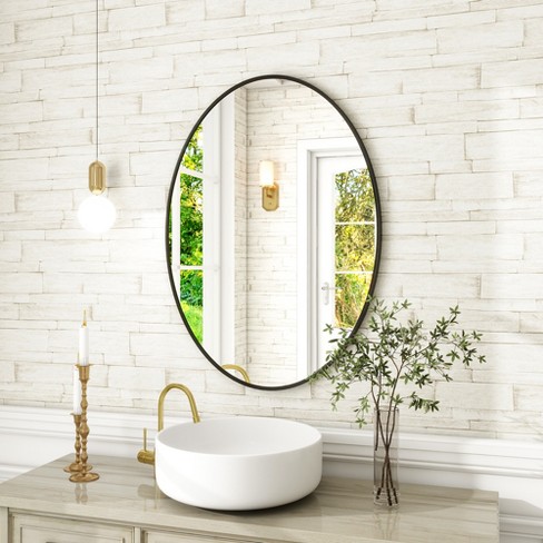 Beautypeak Oval Decorative Wall Mirrors 26"x38",black : Target