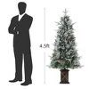 4.5 ft Pre-Lit Artificial Christmas Tree, Decorative Holiday Tree with LED Lights, Urn Base - 2 of 4