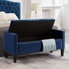 NicBex Modern 48" Storage Bench Velvet Accent Stools with Nailhead Trims and Armrests for Bedroom and Entryway - 3 of 4