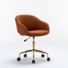 Office Desk Chair With Wheels, Vanity Chair With Ergonomic Backrest, Adjustable Height Up Or Down 3.5 Inches, Metal Frame Accent Chair - 4 of 4