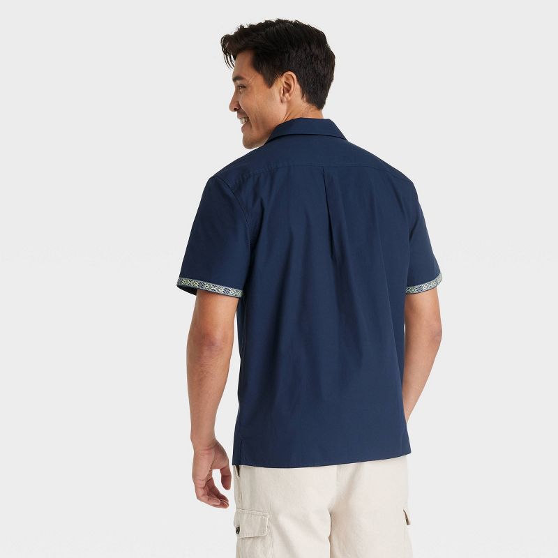 Men&#39;s Short Sleeve Trim Button-Down Shirt - Goodfellow &#38; Co&#8482; Navy Blue, 2 of 4
