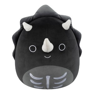 Squishmallows 12" Black Skeleton Triceratops Medium Plush - 1 of 4