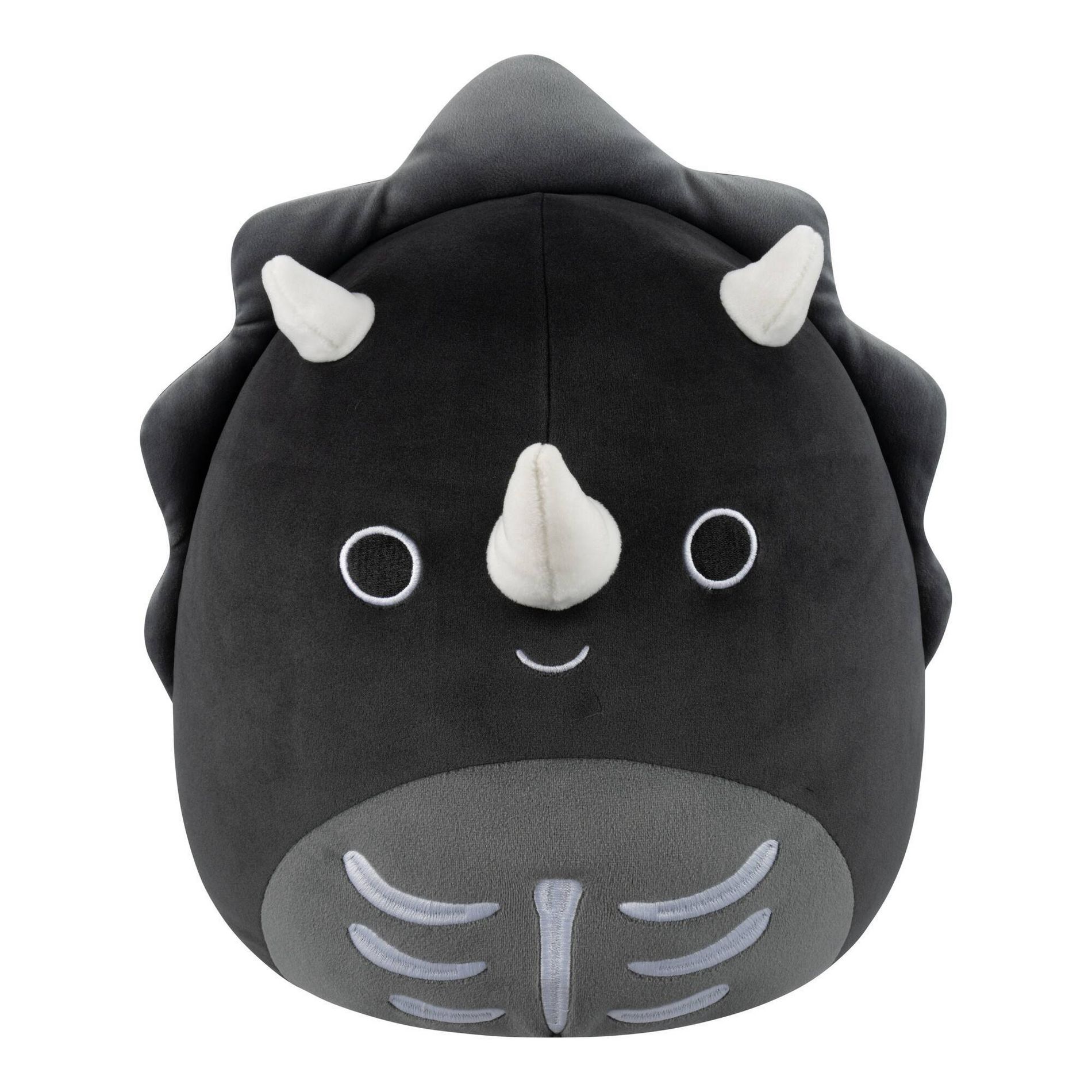 Squishmallows 12" Black Skeleton Triceratops Medium Plush