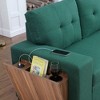 ChicFurnit Sectional Sofas 3PCS Pull Out Design with Chaise and Storage for Modern Living Room, Green, 53"*92"*34.5" - 3 of 4