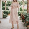Anna-Kaci Women's Casual Boho Lantern Sleeve Off Shoulder Fairy Midi  Dress for Casual Looks - 3 of 4
