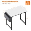 Infurnic Desks Computer Desk with Storage Bag and Headphone Hook, Small Home Office Writing Study Desk, White, 30 Inches - 2 of 4