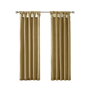 DSVIMOY Curtain Panels, Twist Tab Lined Window Curtain Panel, Bronze, 84"*50"*0.13" - 1 of 4