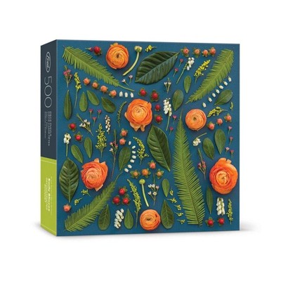 Fred 500 Piece Jigsaw Puzzle, Deconstructed Bouquet, Adult Puzzle Printed with Soy Ink, Matte Finish, Poster & Resealable Bag, Art by Emily Blincoe