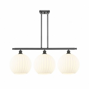 White Venetian - 3 Light Stem Hung Island In Modern Style-14 Inches Tall and 38.5 Inches Wide - 1 of 1